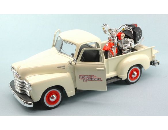 Maisto MI32194 CHEVROLET 3100 PICK UP 1950 1:25 + HARLEY DAVIDSON 2001 HERITAGE 1:24 Modellino