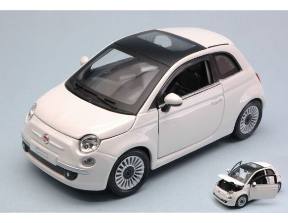 BBURAGO BU22106W FIAT NUOVA 500 2007 WHITE 1:24 Modellino