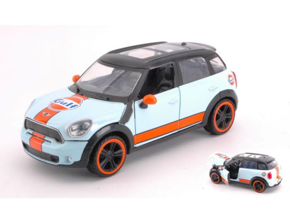 Motormax MTM79653 MINI COOPER S COUNTRYMAN GULF LIGHT BLUE ORANGE 1:24 Modellino