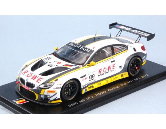 Spark Model SB202 BMW M6 GT3 N.99 2nd 24 H SPA 2018 A.SIMS-J.KINGMANN-N.CATSBURG 1:43 Modellino