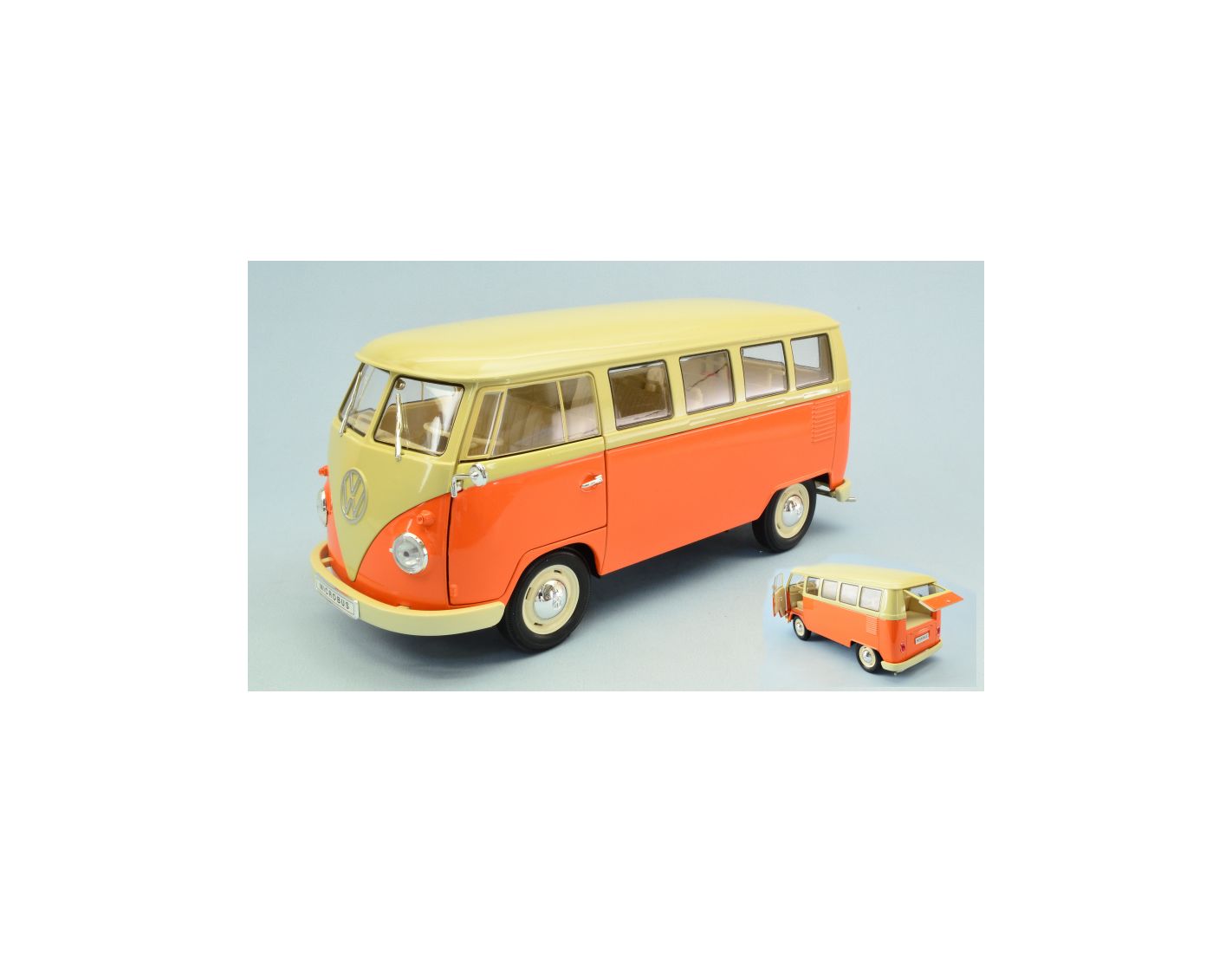 Welly We Red Vw T Bus Orange W Cream Roof Modellino