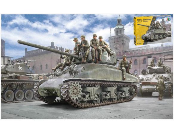 Italeri IT6568 M4A1 SHERMAN WITH INFANTRY KIT 1:35 Modellino