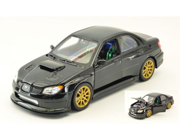 Welly WE22487BK SUBARU IMPREZA WRX STi BLACK 1:24-27 Modellino