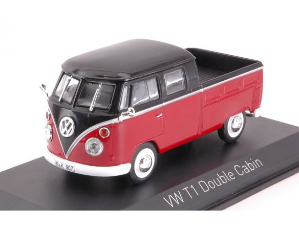 Norev NV840218 VW T1 DOUBLE CABIN 1961 RED & BLACK 1:43 Modellino