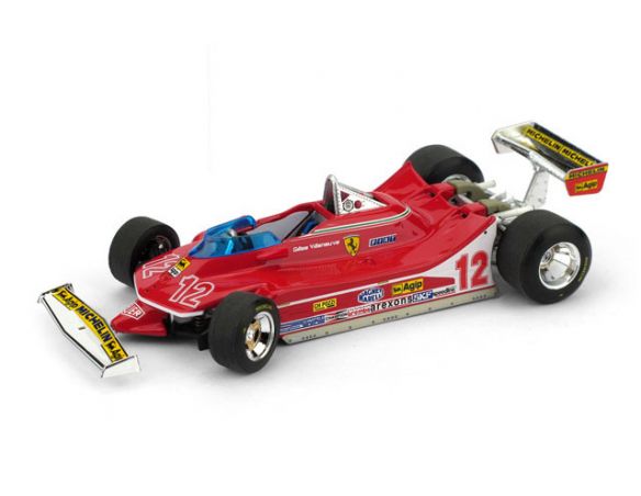 Brumm BM0512-RS FERRARI 312 T4 G.VILLENEUVE 1979 N.12 2nd FRANCE GP RUOTE STERZANTI 1:43 Modellino