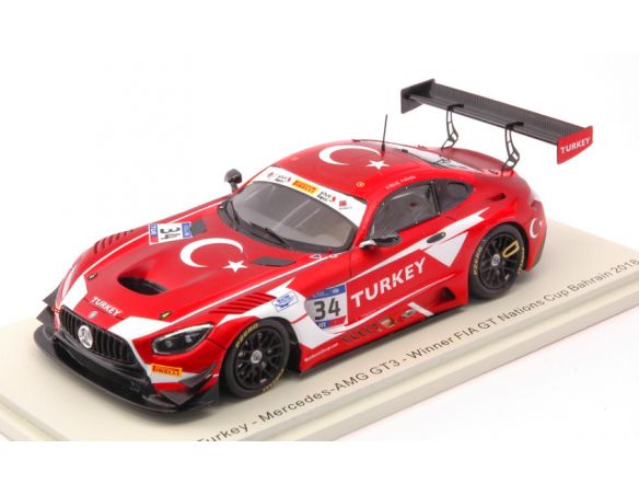 Spark Model S6300 MERCEDES GT3 N.34 WINNER FIA GT BAHRAIN 2018 YOLUC-GUVEN 1:43 Modellino