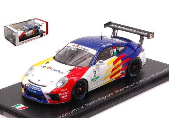 Spark Model SI009 PORSCHE 911 GT3 N.8 WINNER MONZA CUP ITALIA 2019 DIEGO BERTONELLI 1:43 Modellino