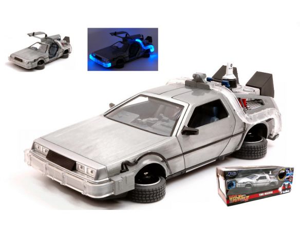 JADA TOYS JADA31468 DE LOREAN BACK TO THE FUTURE II FLYING VERSION & LIGHTS 1:24 Modellino