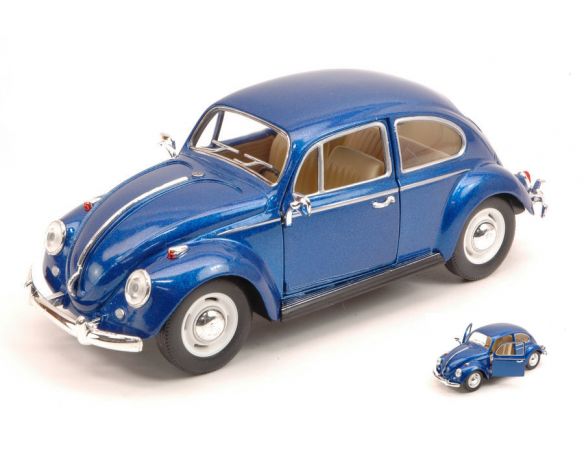 KINSMART KT7002WB VW CLASSIC BEETLE 1967 BLUE 1:24 Modellino