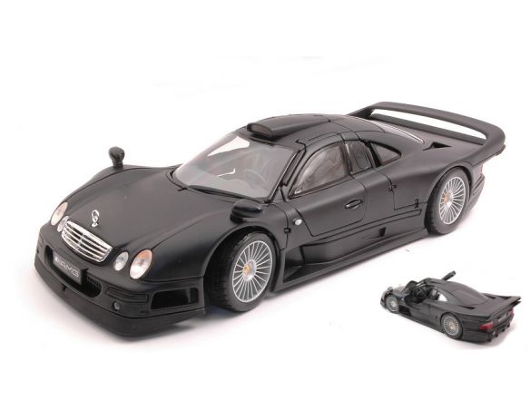 MAISTO MI31849 MERCEDES CLK GTR STREET VERSION MATT BLACK 1:18 Modellino