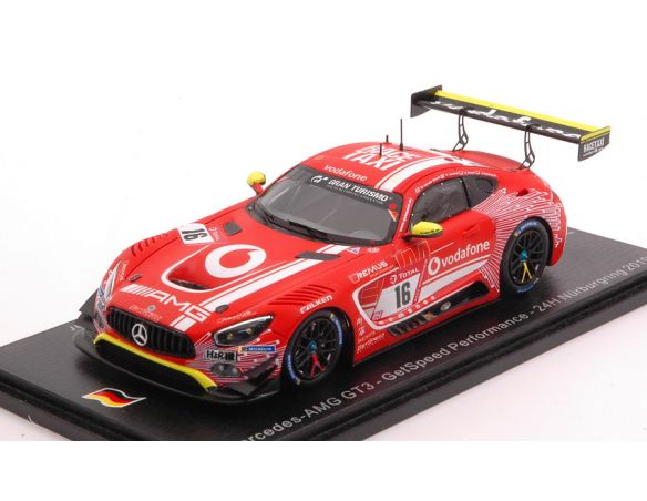 SPARK MODEL SG547 MERCEDES GT3 N.16 24 H NURB.2019 V.D.ZANDE-VAUTIER-HEYER-SEYFF.1:43 Modellino