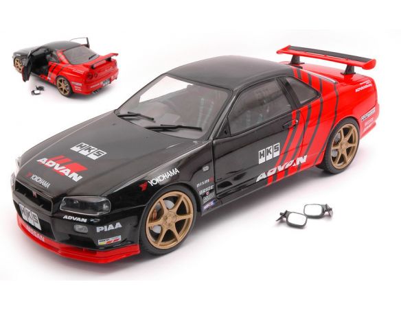 SOLIDO SL1804302 NISSAN SKYLINE GT-R (R34) 1999 ADVAN DRIFT LIVERY 1:18 ...