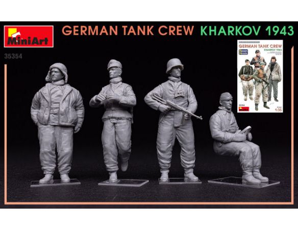 MINIART MIN35354 GERMAN TANK CREW KHARKOV 1943 RESIN HEADS KIT 1:35 Modellino