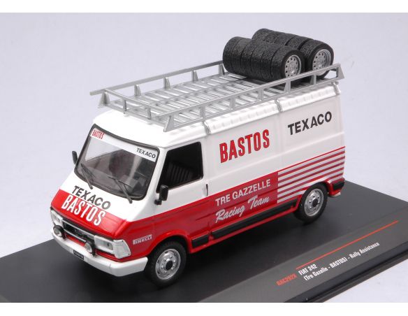 IXO MODEL RAC292X FIAT 242 BASTOS ASSISTANCE WITH ROOF RACK 1:43 Modellino