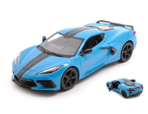 MAISTO MI31527BL CHEVROLET CORVETTE C8 2020 BLUE 1:24 Modellino