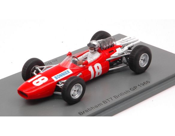 SPARK MODEL S5248 BRABHAM BT7 JO BONNIER 1966 N.18 BRITISH GP 1:43 Modellino