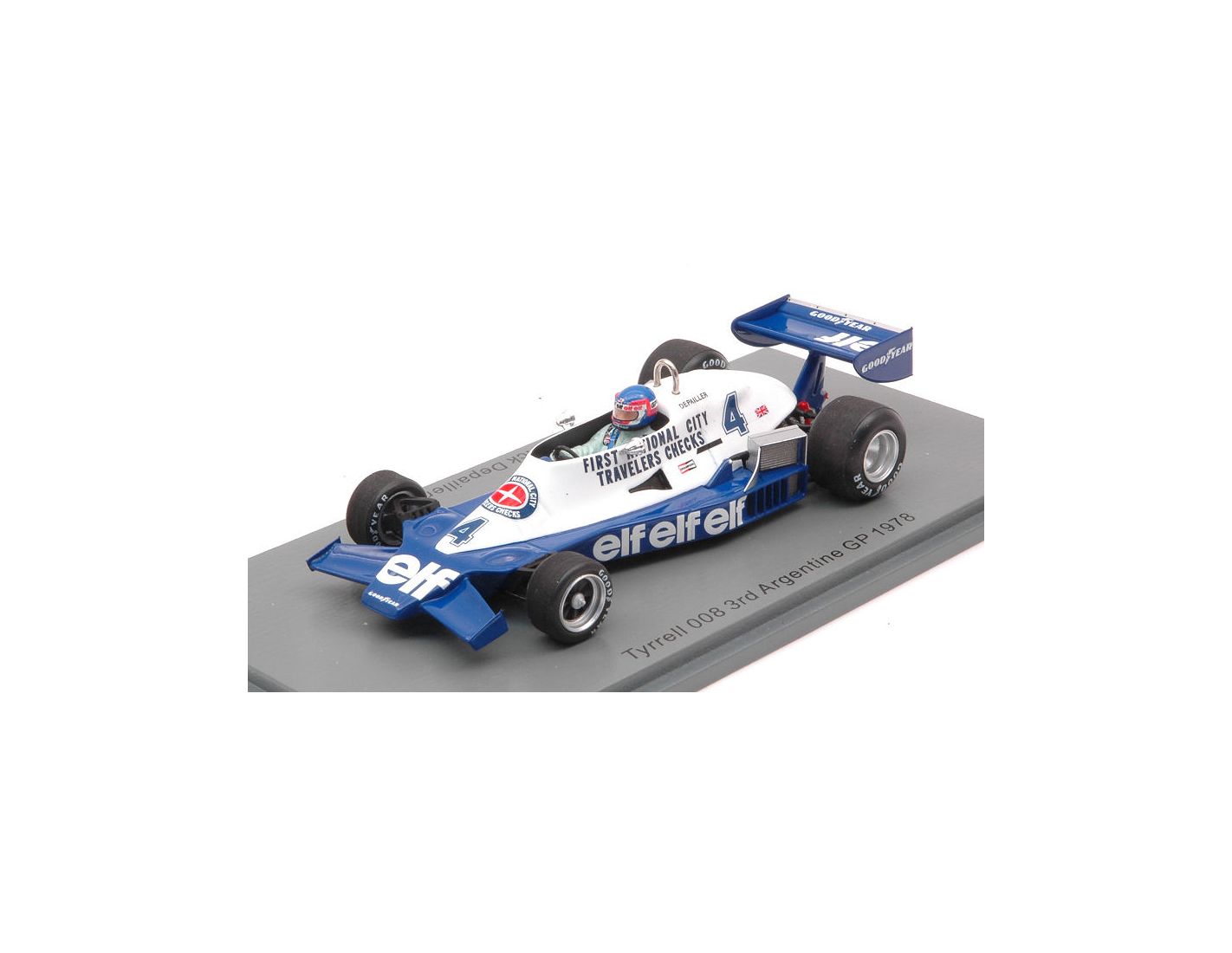 SPARK MODEL S7236 TYRRELL 008 PATRICK DEPAILLER 1978 N.4 3rd ARGENTINA GP  1:43 Modellino