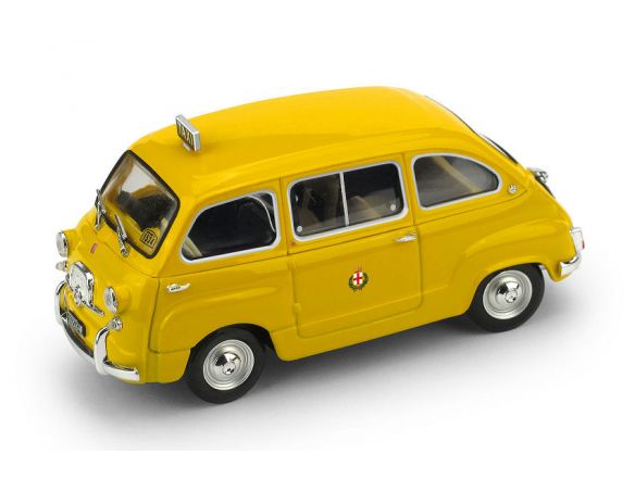 BRUMM BM0334B FIAT 600 D MULTIPLA  TAXI DI MILANO 1970 1:43 Modellino