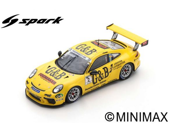 SPARK MODEL S8501 PORSCHE 911 GT3 CUP N.2 CARRERA CUP SCANDINAVIA 2018 L.SUNDAHL 1:43 Modellino