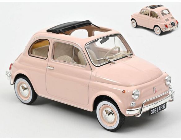 NOREV NV187774 FIAT 500 L 1968 PINK WITH SPECIAL BIRTH PACK 1:18 Modellino