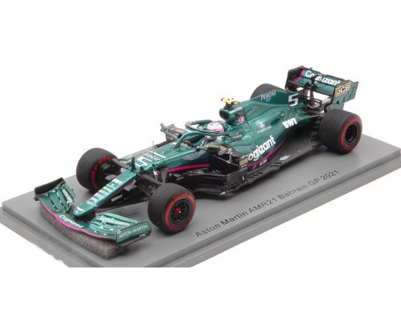 SPARK MODEL S7672 ASTON MARTIN AMR21 SEBASTIAN VETTEL 2021 N.5 BAHRAIN GP  1:43 Modellino