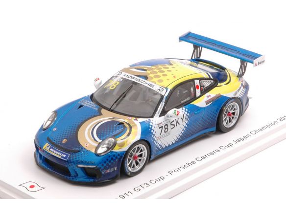 SPARK MODEL SJ066 PORSCHE 911 GT3 N.78 CARRERA CUP JAPAN CHAMPION 2018 T.KONDO 1:43 Modellino