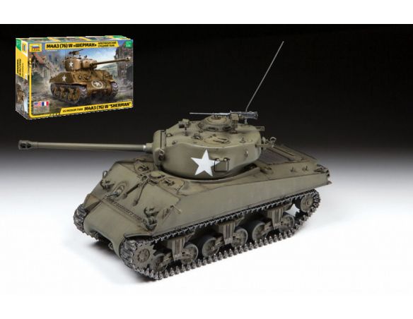 ZVEZDA Z3676 M4 A3 (76 mm) SHERMAN TANK KIT 1:35 Modellino