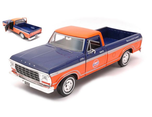 MOTORMAX MTM79652 FORD F-150 CUSTOM PICK UP 1979 GULF 1:24 Modellino