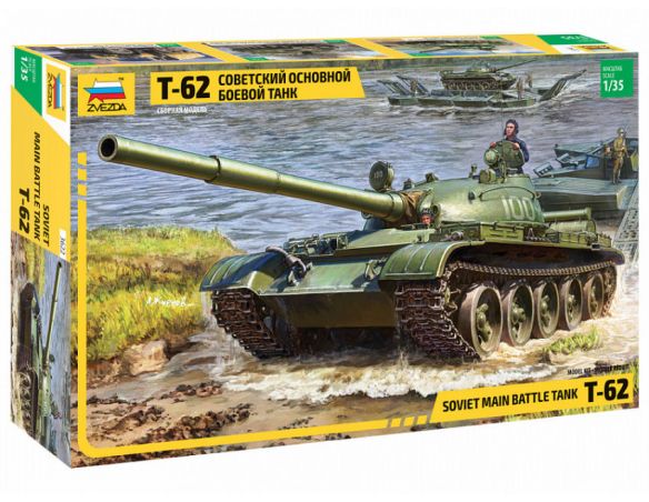 ZVEZDA Z3622 T-62 SOVIET MAIN BATTLE TANK KIT 1:35 Modellino