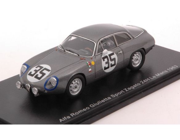 SPARK MODEL S9053 ALFA ROMEO GIULIETTA SPORT ZAGATO N.35 LM 1963 G.BISCALDI-KIM 1:43 Modellino