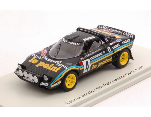 SPARK MODEL S9098 LANCIA STRATOS N.4 6th MONTE CARLO 1981 B.DARNICHE-A.MAHE' 1:43 Modellino