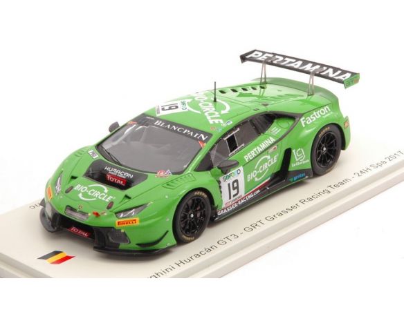 SPARK MODEL SB296 LAMBORGHINI HURACAN GT3 N.19 24 H SPA 2017 INEICHEN-GIAMMARIA-PEREZ COMP Modellino