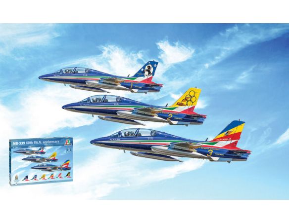 ITALERI IT1461 AERMACCHI MB339 60th P.A.N. ANNIVERSARY 3 KIT 1:72 Modellino