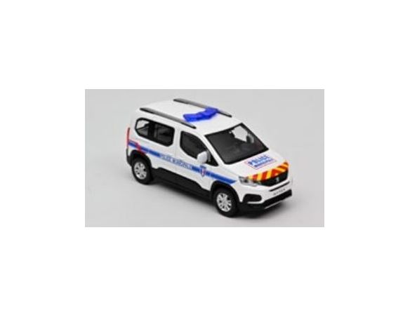 NOREV NV479067 PEUGEOT RIFTER 2019 POLICE MUNICIPALE WITH RED & YELLOW STRIPING 1:43 Modellino