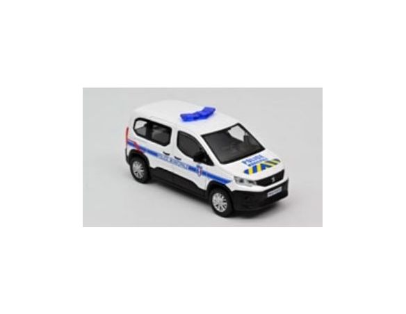 NOREV NV479068 PEUGEOT RIFTER 2019 POLICE MUNICIPALE WITH BLUE & YELLOW STRIPING 1:43 Modellino