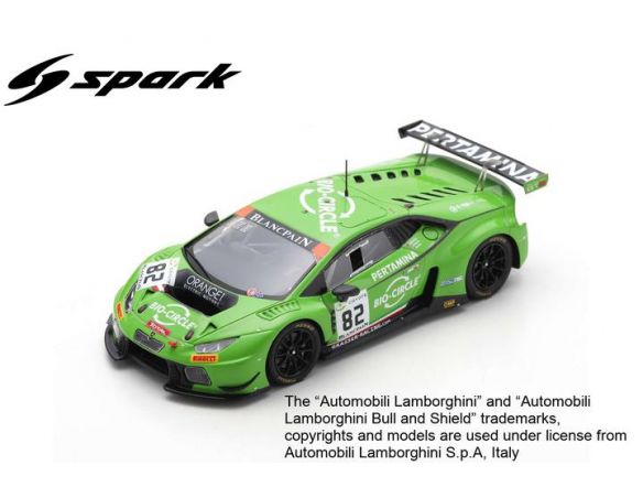 SPARK MODEL SB309 LAMBORGHINI HURACAN GT3 N.82 24 H SPA 2018 INEICHEN-KEEN-PERERA 1:43 Modellino