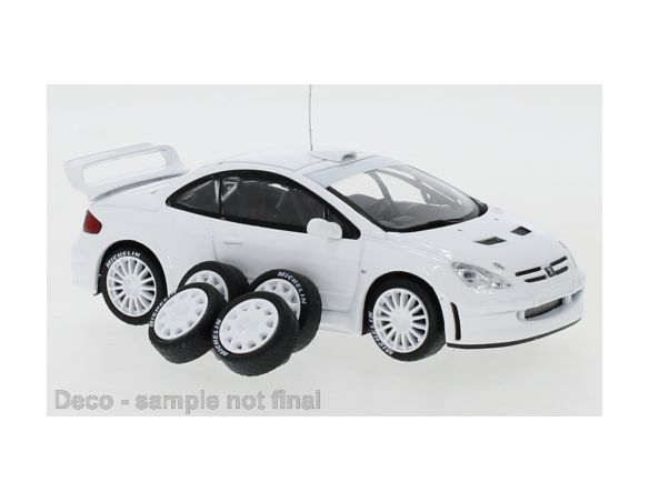 IXO MODEL MDCS030 PEUGEOT 307 WRC WHITE 2 SET OF WHEELS AND TYRES AND EXTRA SPOILER 1:43 Modellino