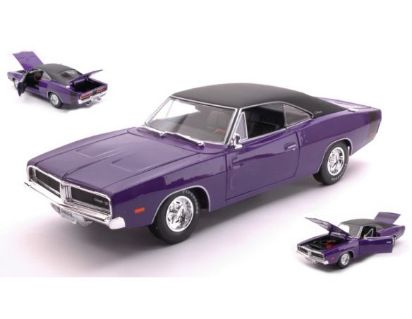 MAISTO MI31387P DODGE CHARGER R/T 1969 PURPLE 1:18 Modellino