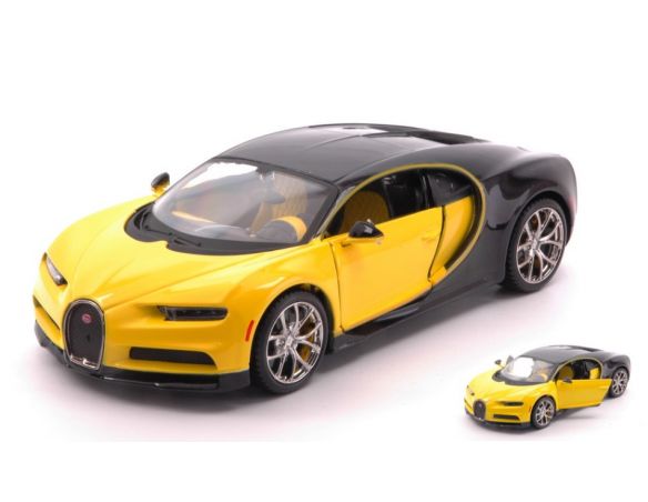 MAISTO MI32509Y BUGATTI CHIRON YELLOW/BLACK 1:24 Modellino