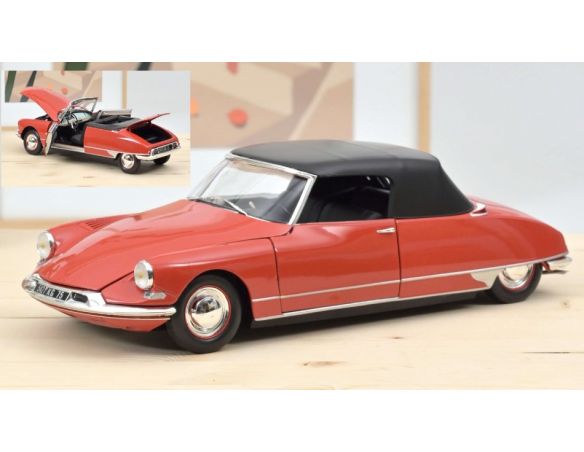 NOREV NV181599 CITROEN DS 19 CABRIOLET 1961 CORAIL RED 1:18 Modellino