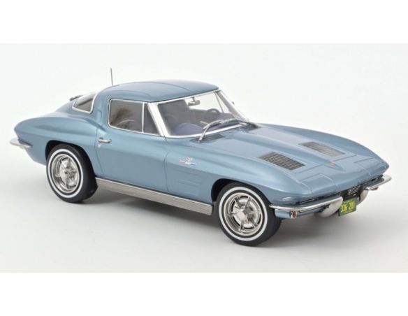 NOREV NV189050 CHEVROLET CORVETTE STING RAY 1963 LIGHT BLUE METALLIC 1:18 Modellino