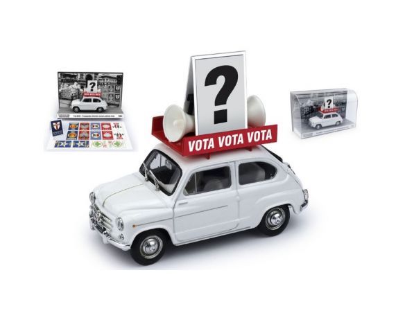 BRUMM BMS2216 FIAT 600D ELEZIONI POLITICHE ITALIA 1963 1:43 Modellino