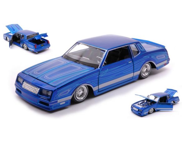 MAISTO MI32542 CHEVROLET MONTE CARLO LOWRIDER 1986 BLUE 1:24 Modellino