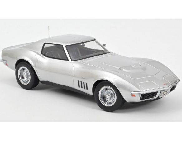 NOREV NV189032 CHEVROLET CORVETTE COUPE' 1969 SILVER 1:18 Modellino