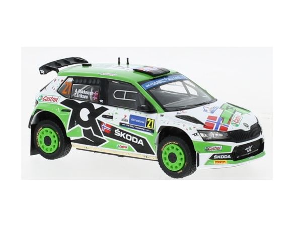 IXO MODEL RAM862 SKODA FABIA RALLY2 EVO N.21 RALLY ESTLAND 2022 MIKKELSEN/ERIKSEN 1:43 Modellino