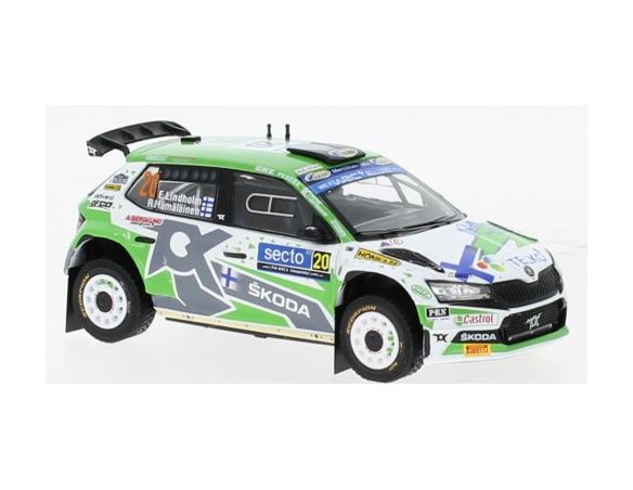 IXO MODEL RAM863B SKODA FABIA RALLY2 EVO N.20 RALLY FINLAND 2022 LINDHOLM/HAMALAINEN 1:43 Modellino