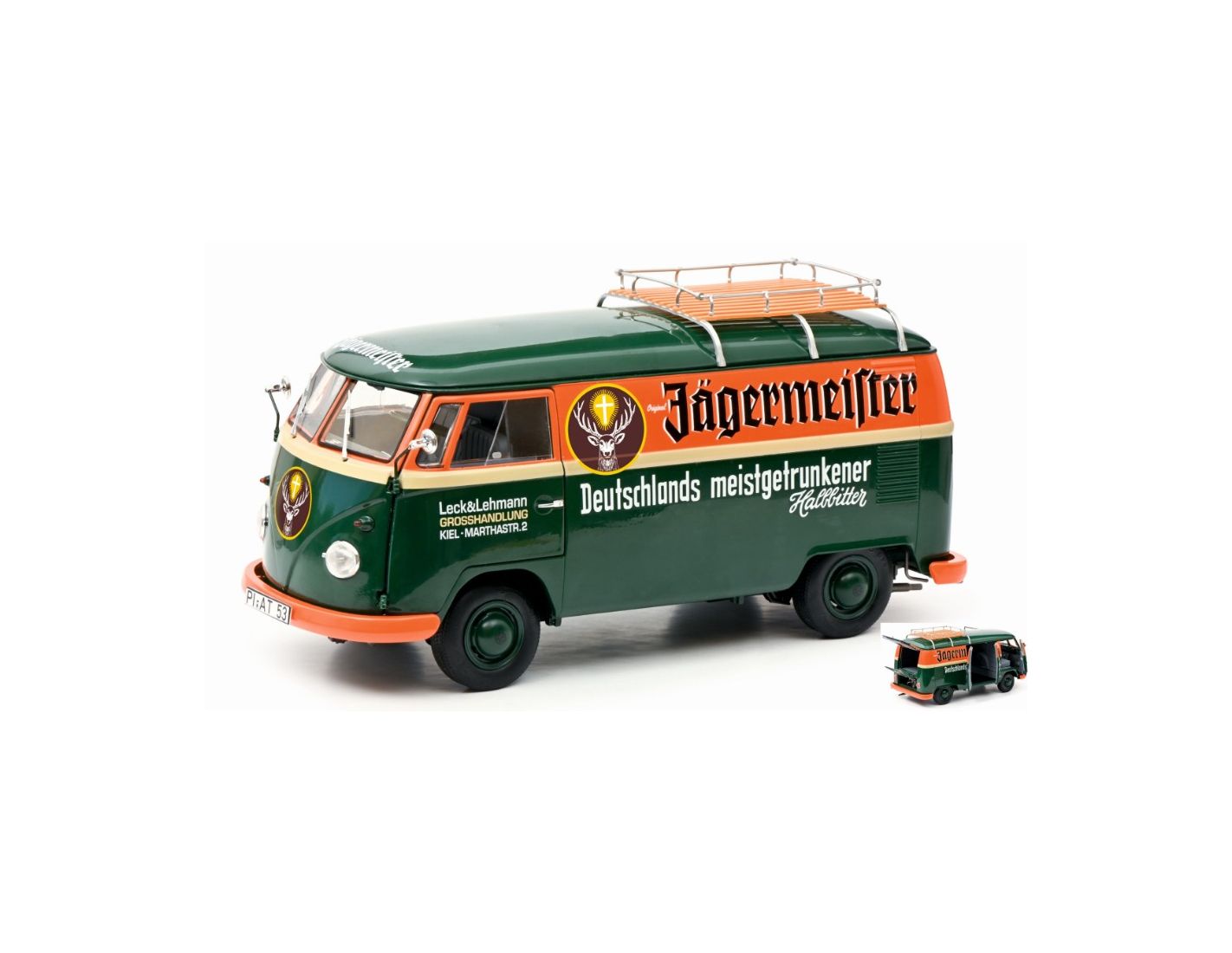 SCHUCO SH450026900 VW T1b MHL JAGERMEISTER 1:18 Modellino