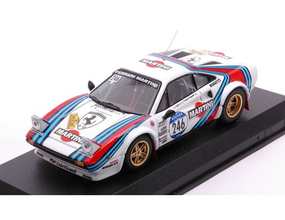 BEST MODEL BT9834 FERRARI 308 GTB N.246 TOUR DE CORSE HISTORIQUE 2012 AGHINA-RUPERT 1:43 Modellino