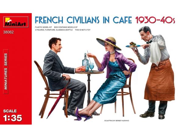 MINIART MIN38062 FRENCH CIVILIANS IN CAFE 1930-40s KIT 1:35 Modellino