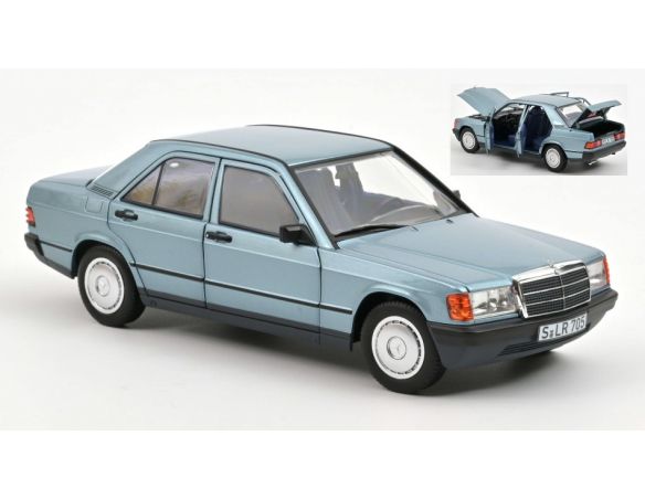 NOREV NV183828 MERCEDES 190 E 1984 LIGHT BLUE METALLIC 1:18 Modellino